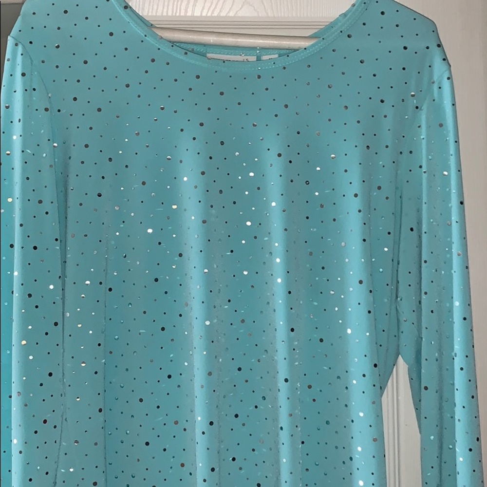 Sparkly blue blouse
